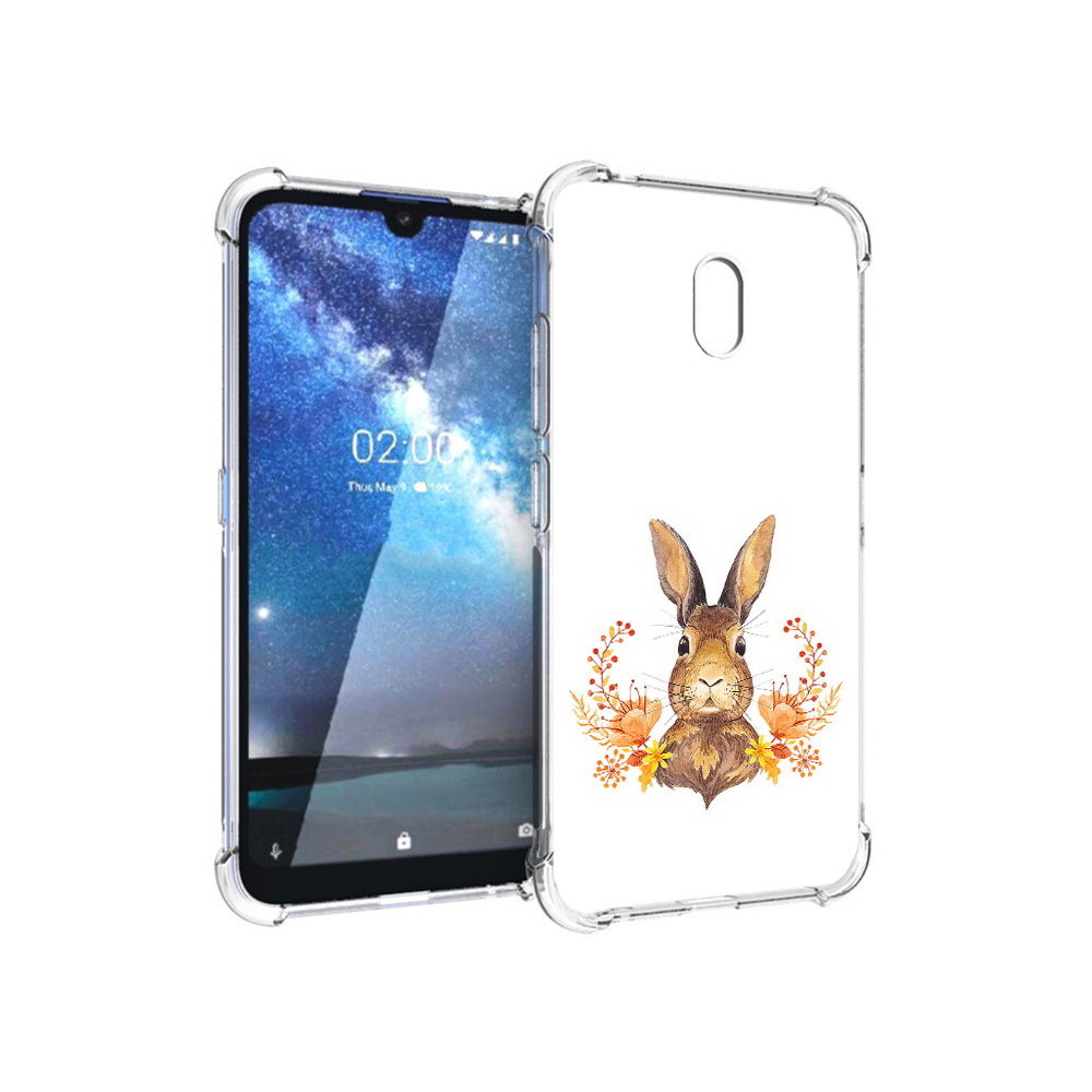 

Чехол MyPads Tocco для Nokia 2.2 зайка в цветах (PT134721.103.349), Прозрачный, Tocco