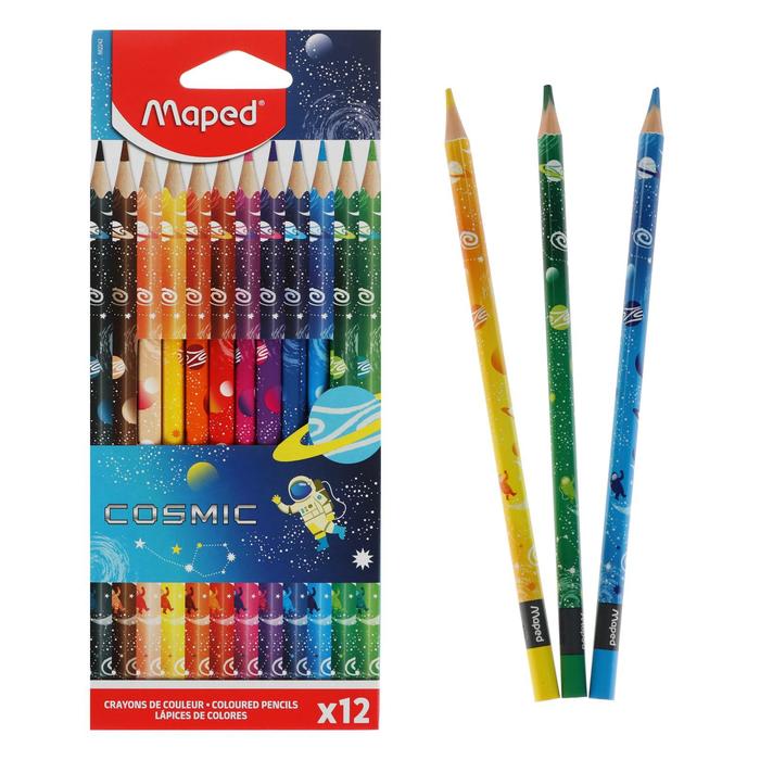 

Карандаши 12 цветов Maped Color Peps cosmic пластиковые, декорированные, европодвес