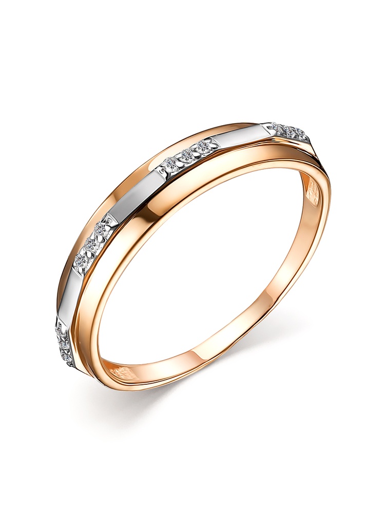 

Кольцо женское из красного золота с фианитом 585Gold 301011484, р, 301011484