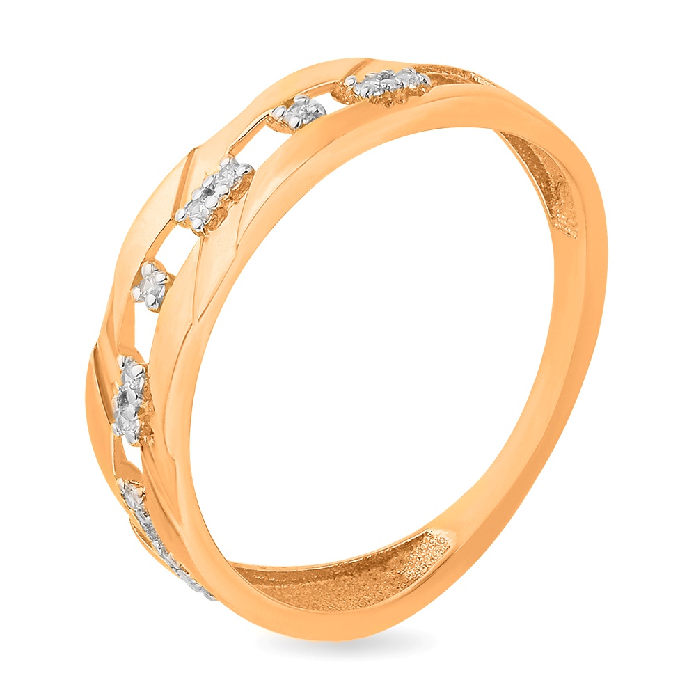 

Кольцо женское из красного золота с фианитом 585Gold 301011482, р, 301011482