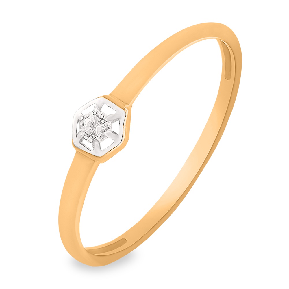 

Кольцо женское из красного золота с фианитом 585Gold 301011464, р, 301011464