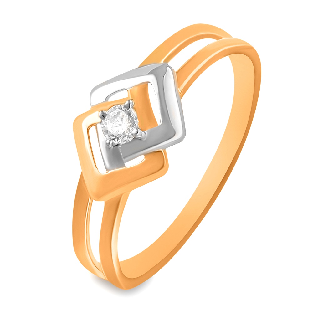 

Кольцо женское из красного золота с фианитом 585Gold 301011477, р, 301011477