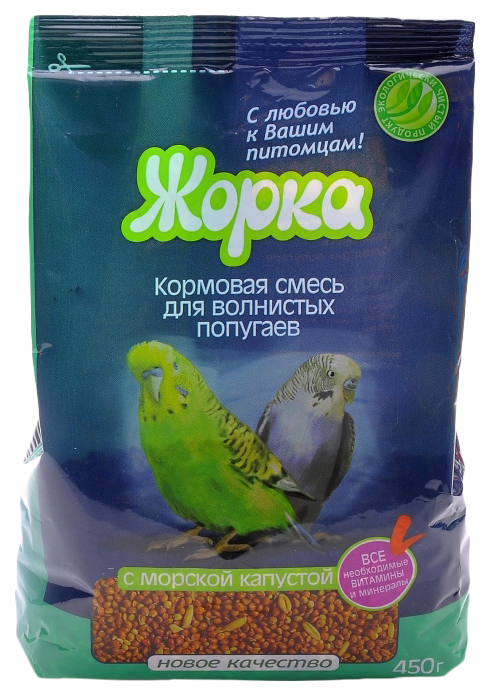 Кормовая смесь для волнистых попугаев Жорка с морской капустой 450 г, 14 шт