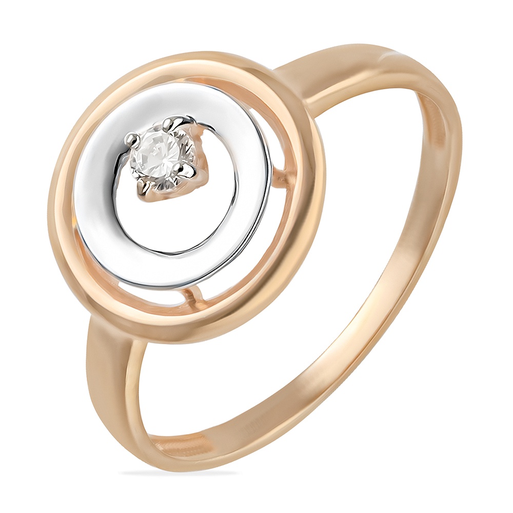 

Кольцо женское из красного золота с фианитом 585Gold 301011474, р, 301011474