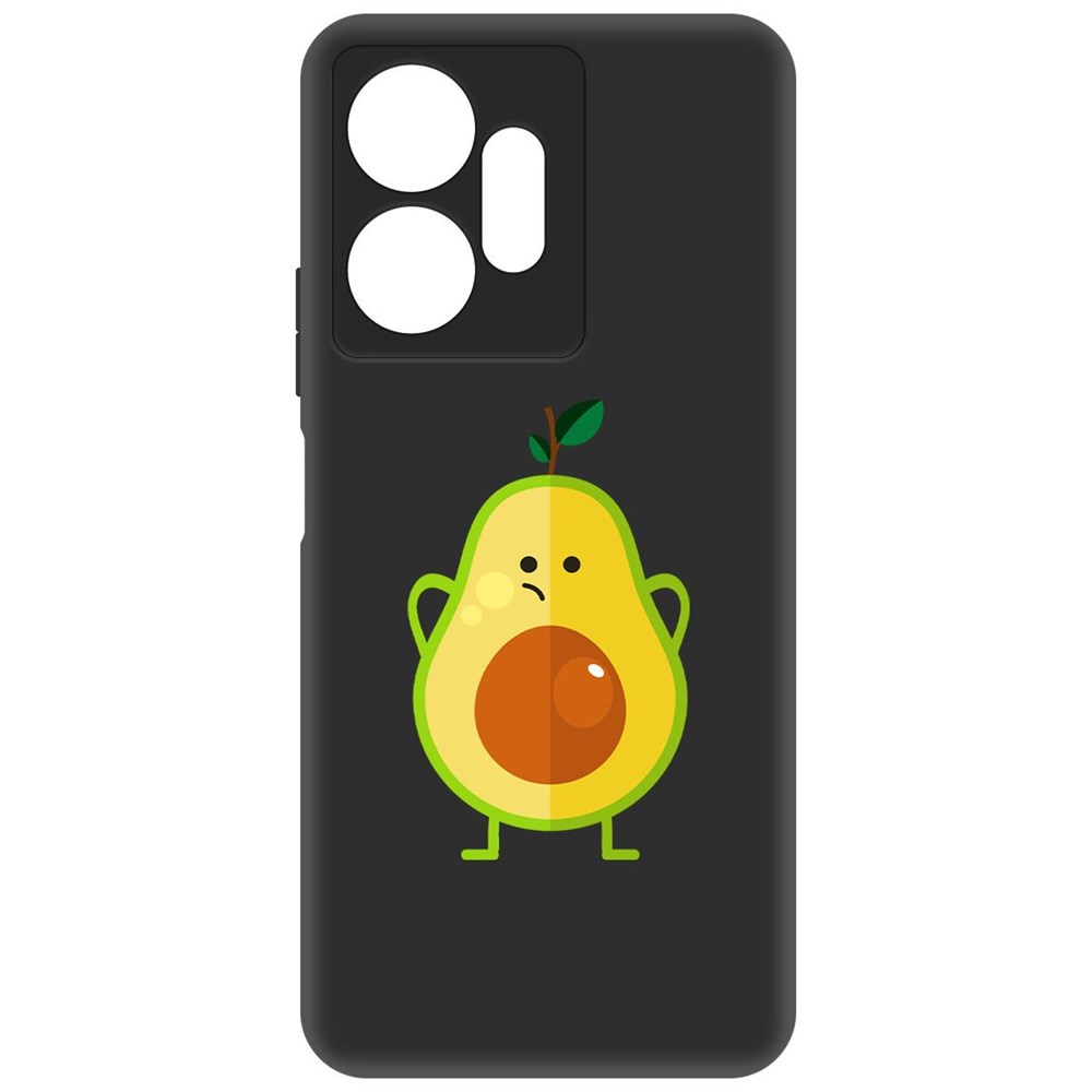 

Чехол-накладка Софт Авокадо Недоумевающий для Infinix Zero 20 4G, Черный