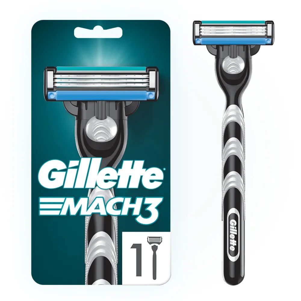 Gillette Mach3 Мужская Бритва , 1 кассета, с 3 лезвиями, прочнее, чем сталь, для точного б