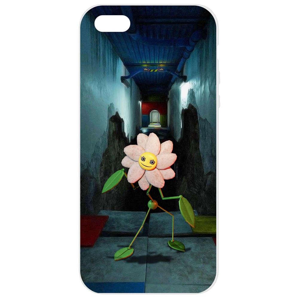 

Чехол-накладка Софт Хаги Ваги - Дейзи для iPhone 5/5s белая, Черный
