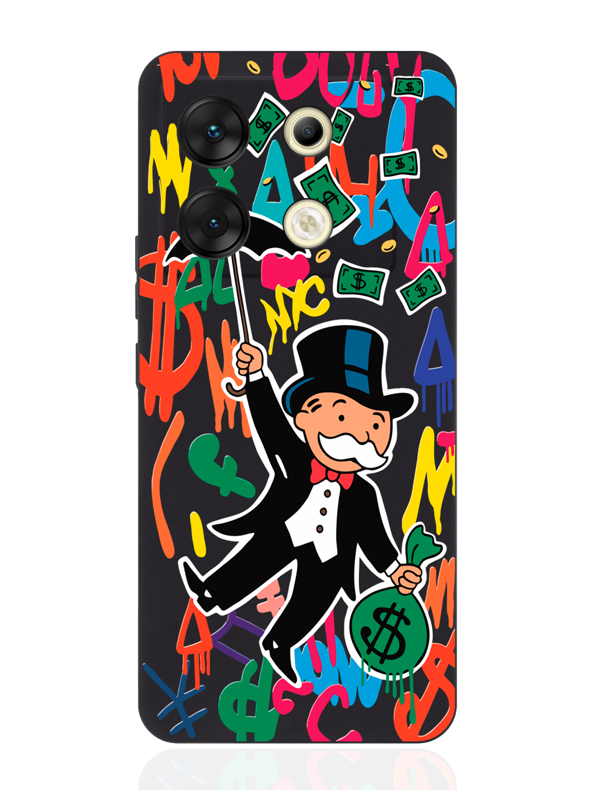 

Чехол для смартфона Infinix Zero 30 5G Rich uncle PennyBags/ Богатенький дядюшка толстосум, Оранжевый;черный, Infinix Zero 30 5G