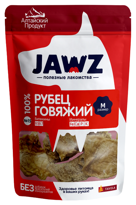 фото Лакомство для собак jawz рубец говяжий №15, m, 35 г, 12 шт