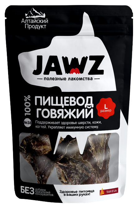 

Лакомство для собак JAWZ Пищевод говяжий №38, L, 9 шт по 55 г