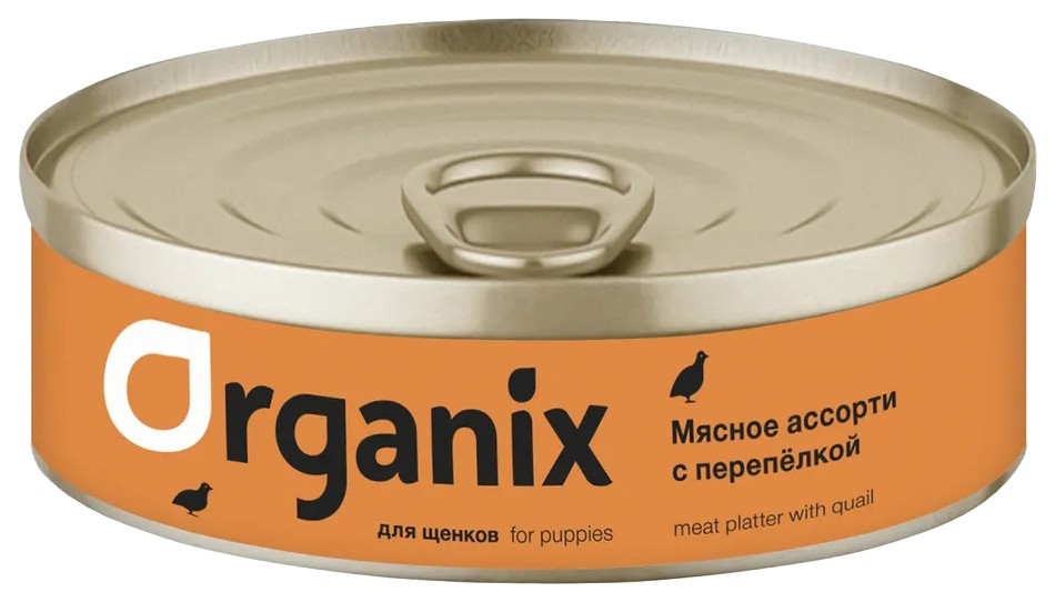 

Консервы для собак Organix с перепелкой, 28шт по 100г