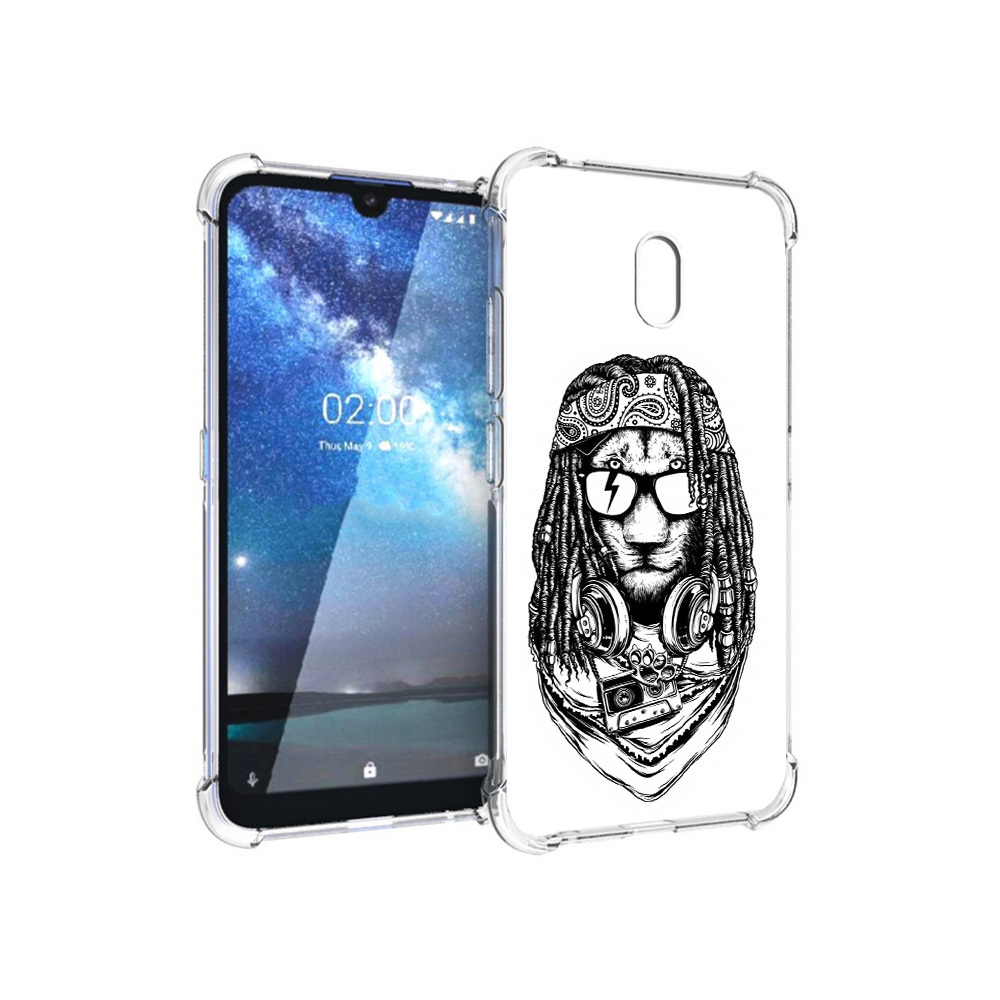 

Чехол MyPads Tocco для Nokia 2.2 дреды льва (PT134721.103.338), Прозрачный, Tocco
