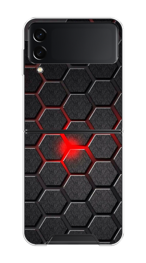 

Чехол на Samsung Galaxy Z Flip 3 "Соты красные", Красный;черный;серый, 2103750-3