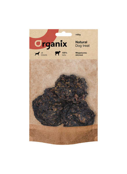 

Лакомство для собак Organix Мясные медальоны, 12 шт по 50 г