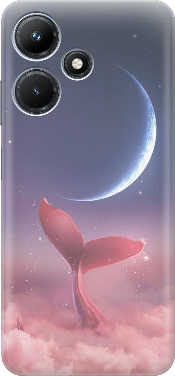 

Силиконовый чехол на Infinix Hot 30i "Небесный кит", Розовый;синий, 159403