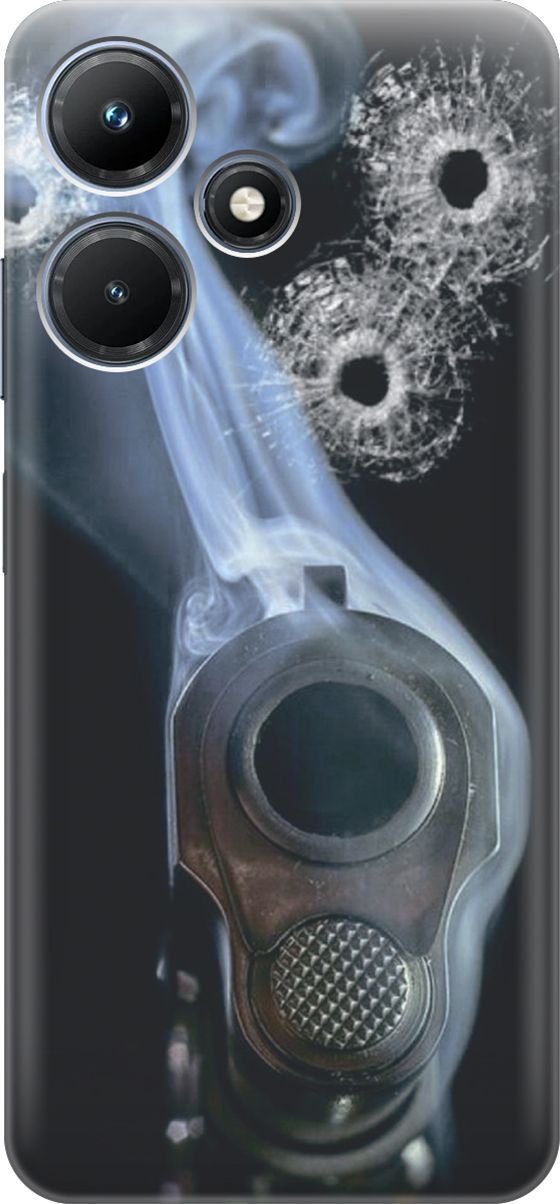 

Силиконовый чехол на Infinix Hot 30i "Выстрел", Серый;синий, 159406