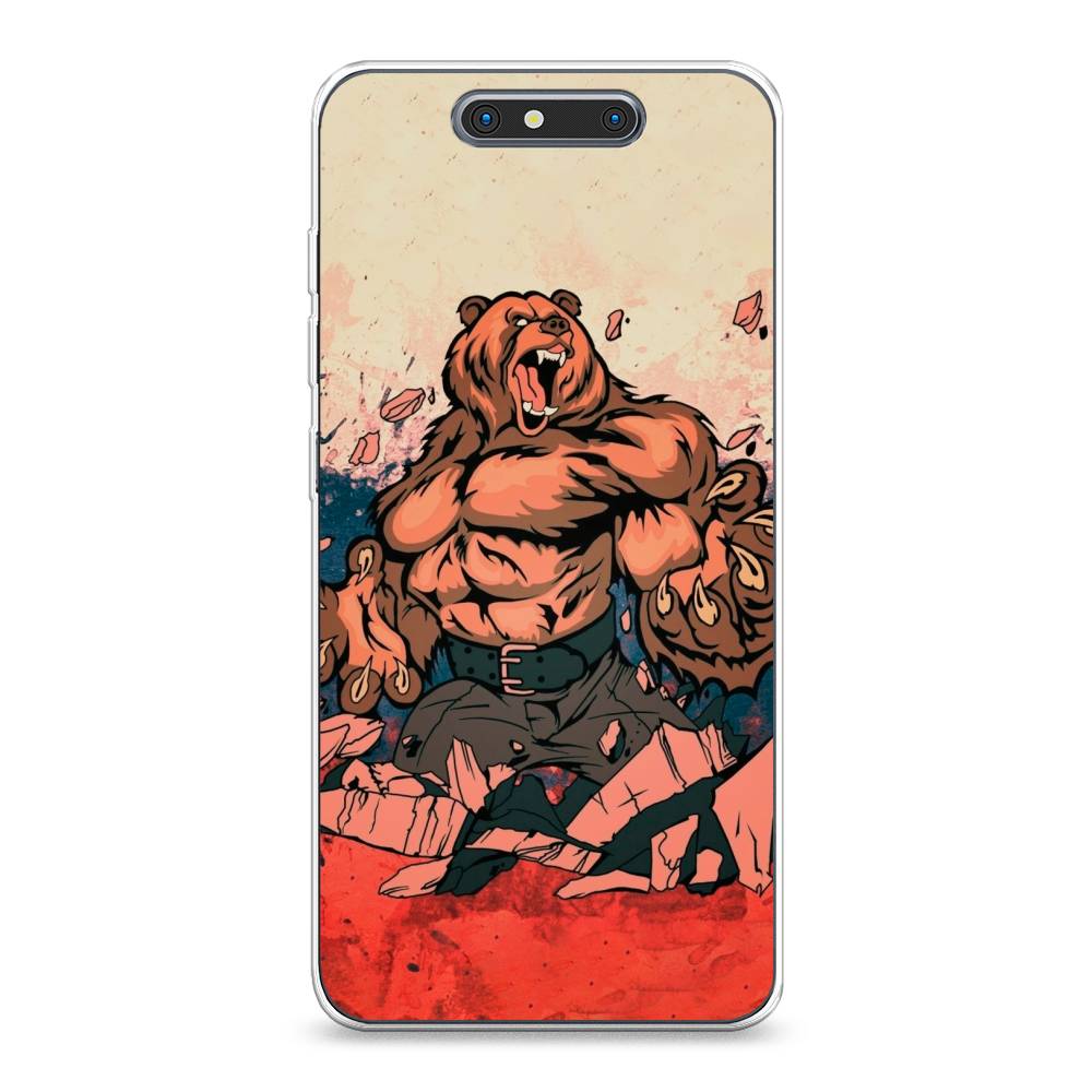 

Чехол Awog на ZTE Blade V8 / ЗТЕ Блэйд V8 "Медведь с флагом РФ", Разноцветный, 131250-2