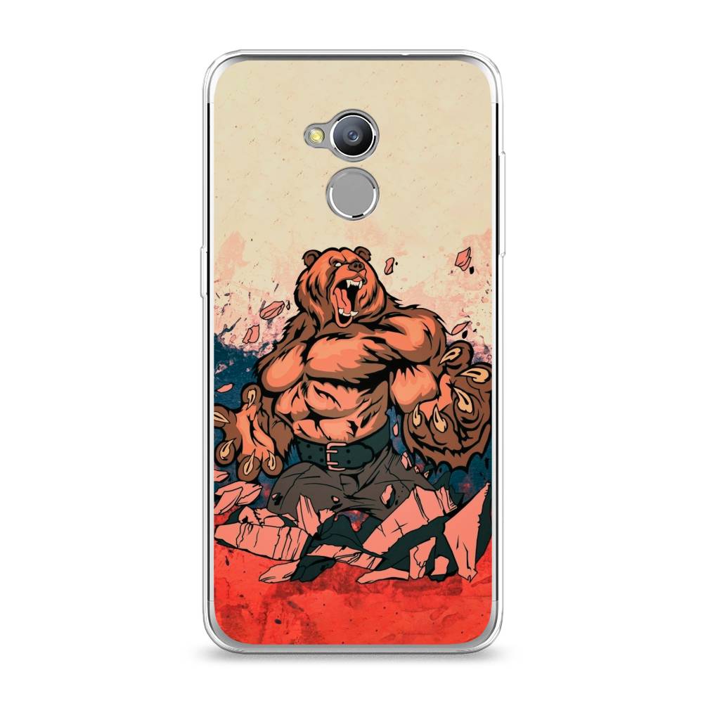 

Чехол Awog на ZTE Blade V7 Lite / ЗТЕ Блэйд V7 Lite "Медведь с флагом РФ", 130450-2