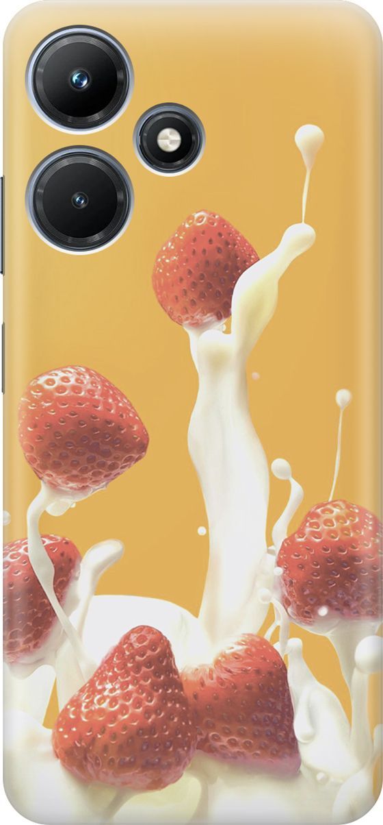 

Силиконовый чехол на Infinix Hot 30i "Клубника и сливки", Белый;желтый, 159403