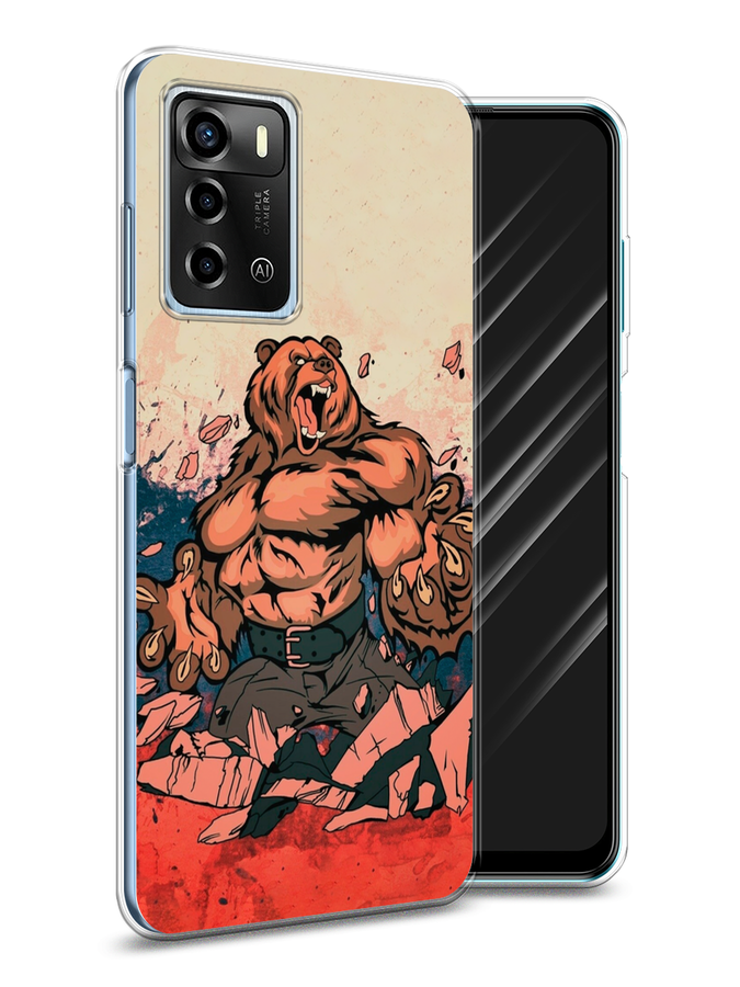

Чехол Awog на ZTE Blade A72 / ЗТЕ Блэйд A72 "Медведь с флагом РФ", Разноцветный, 135450-2