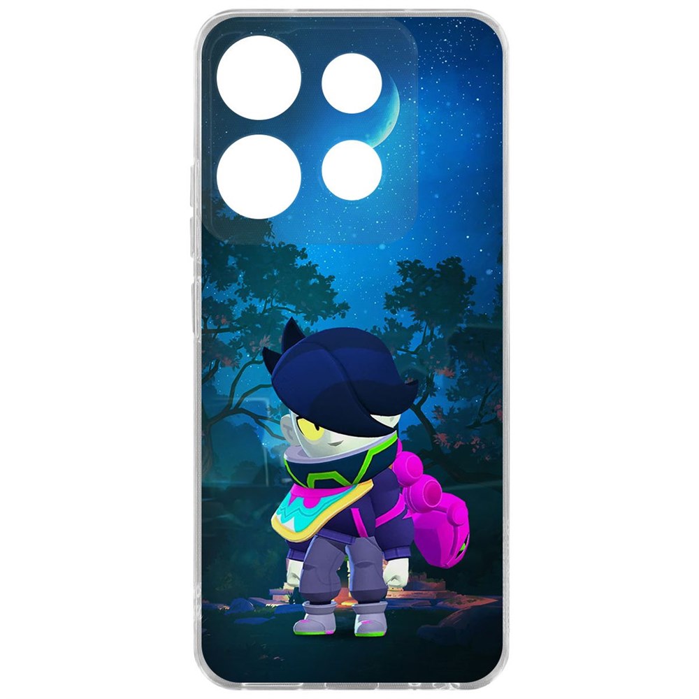 

Чехол-накладка Brawl Stars-Орочи Эдгар для TECNO POP 7 Pro, Прозрачный