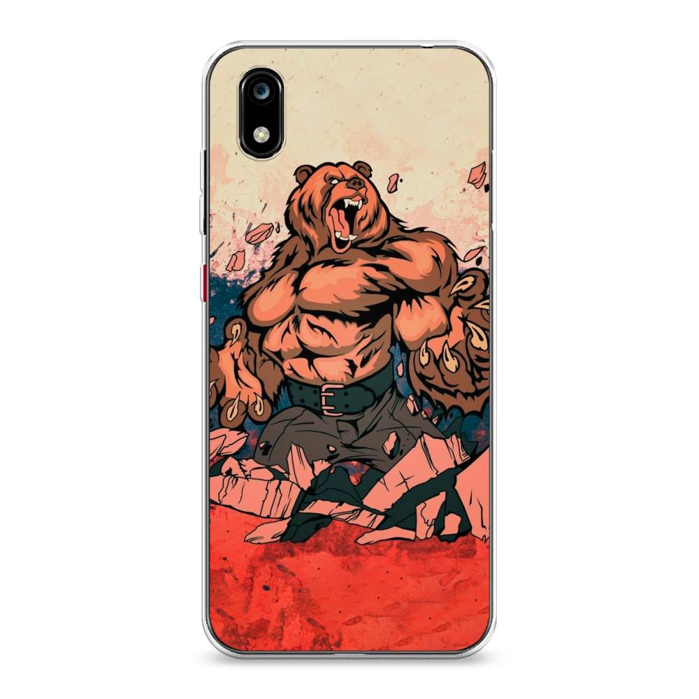 

Чехол Awog на ZTE Blade A7 2019 / ЗТЕ Блэйд A7 2019 "Медведь с флагом РФ", Разноцветный, 133150-2
