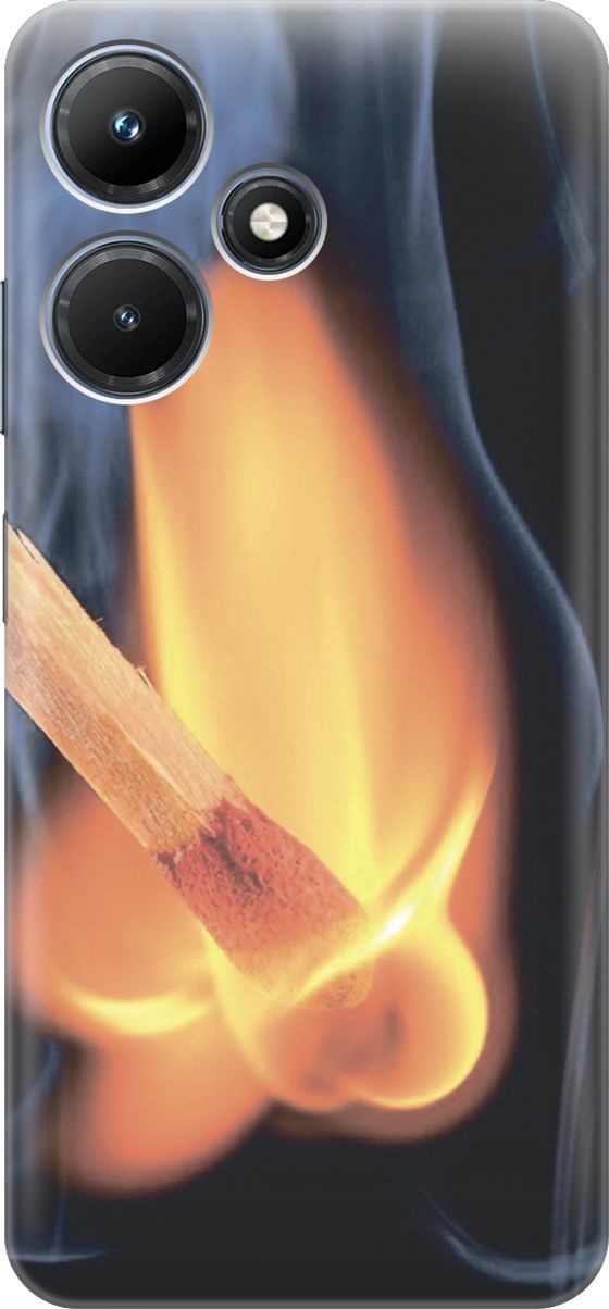 

Силиконовый чехол на Infinix Hot 30i "Горящая спичка", Оранжевый;черный, 159404