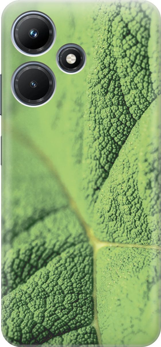 

Силиконовый чехол на Infinix Hot 30i "Лист в макро", Зеленый, 159409