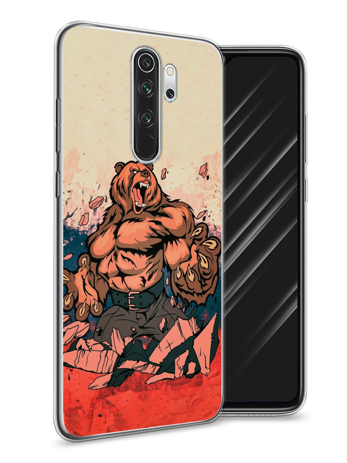 

Чехол Awog на Xiaomi Redmi Note 8 Pro "Медведь с флагом РФ", Разноцветный, 36650-2