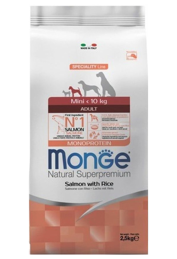 

Сухой корм для собак Monge Speciality Mini, лосось/рис, 2,5 кг