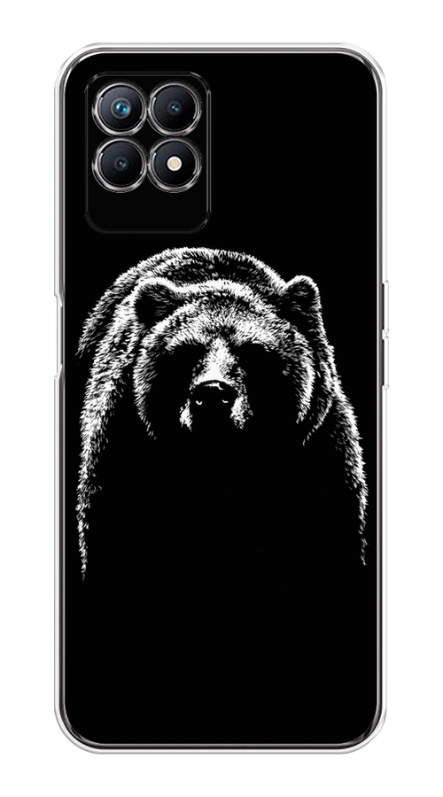 

Чехол на Realme 8i "Медведь в ночи", Белый;черный, 257350-1