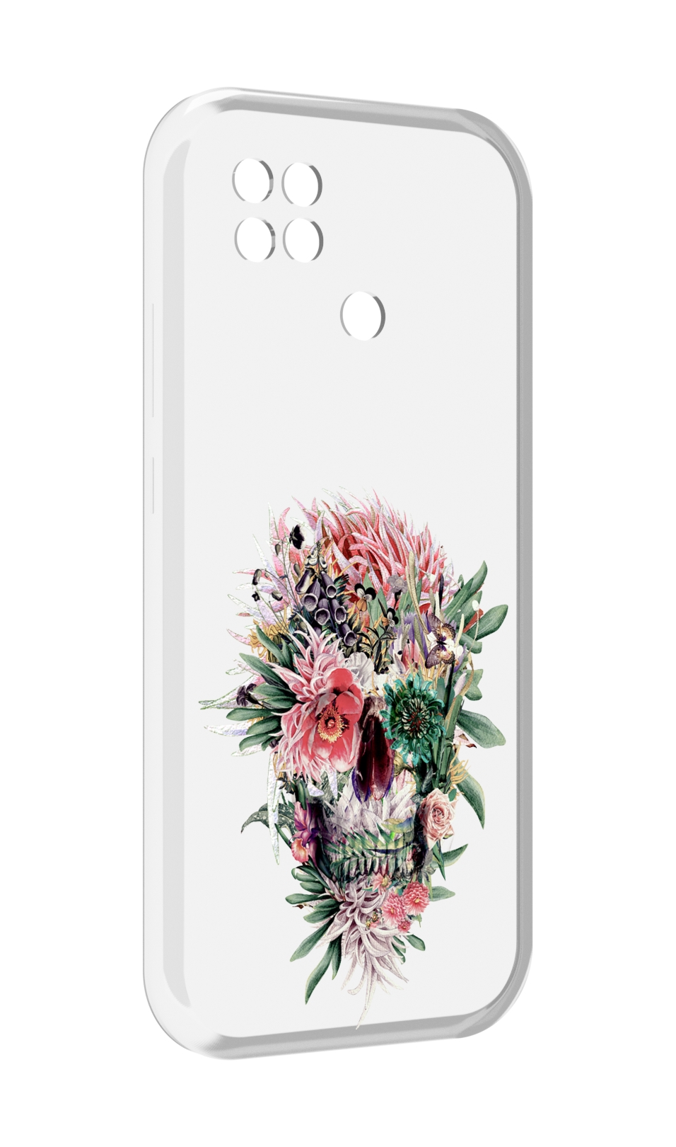 Чехол MyPads череп из цветов для Xiaomi Poco C40