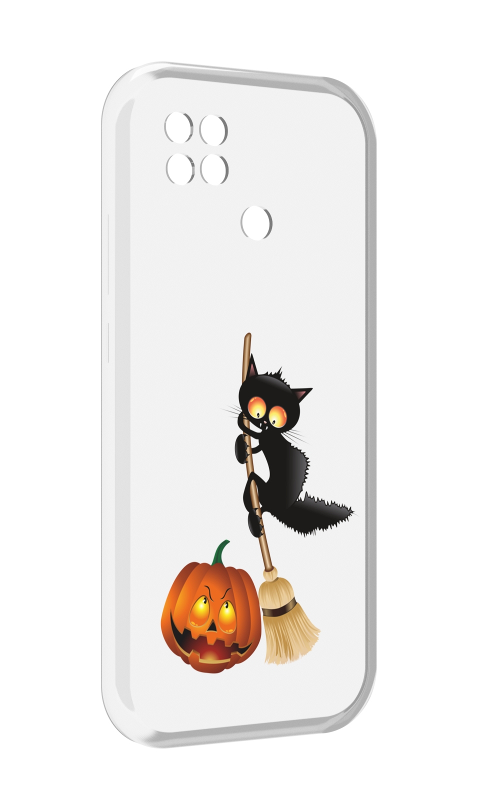 

Чехол MyPads хэлуинский котик для Xiaomi Poco C40, Прозрачный, Tocco