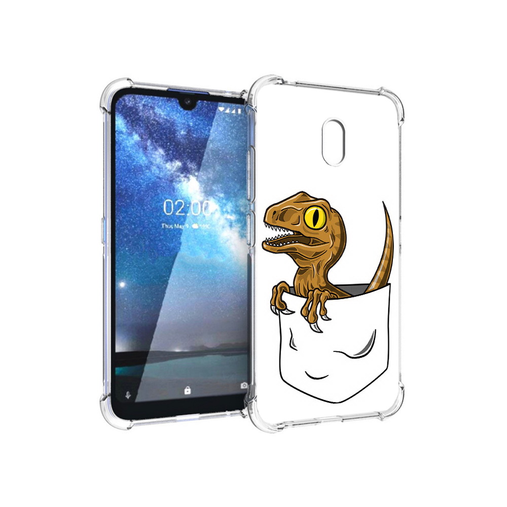 

Чехол MyPads Tocco для Nokia 2.2 динозавр в кармане (PT134721.103.327), Прозрачный, Tocco