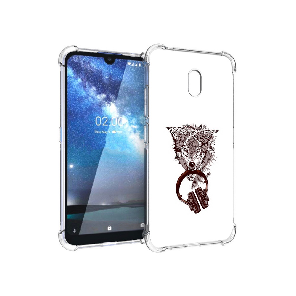 

Чехол MyPads Tocco для Nokia 2.2 дикий волк (PT134721.103.325), Прозрачный, Tocco