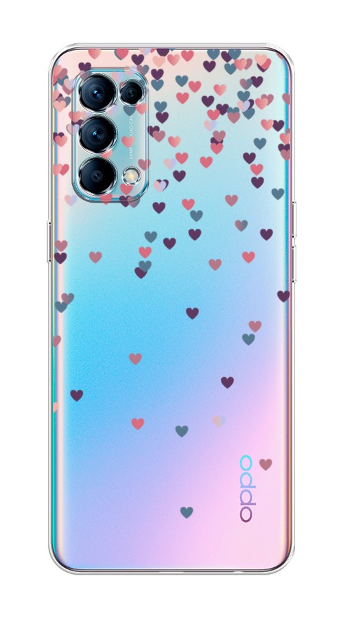 

Чехол на Oppo Reno 5 "Посыпка сердечки", Розовый;фиолетовый, 255250-3