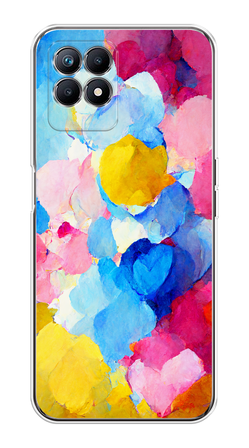 

Чехол на Realme 8i "Яркие пятна", Синий;голубой;желтый;розовый, 257350-1