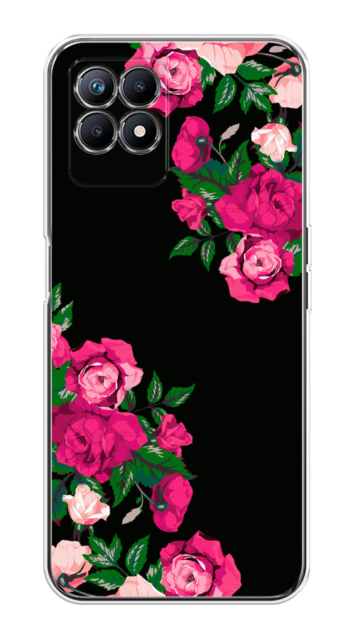 

Чехол на Realme 8i "Розы фуксия", Черный;розовый;зеленый, 257350-1