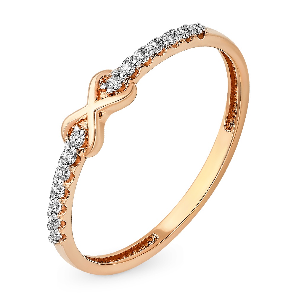 

Кольцо женское из красного золота с фианитом 585Gold 301011016, р, 301011016