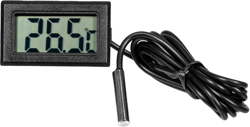 фото Цифровой термометр с выносным датчиком -50c до +110c техметр th-1 черный gsmin