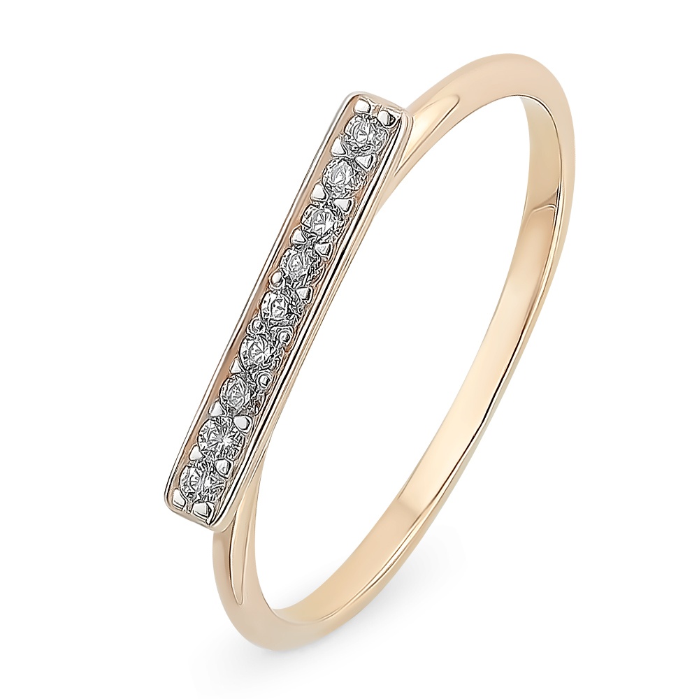 

Кольцо женское из красного золота с фианитом 585Gold 301011303, р, 301011303