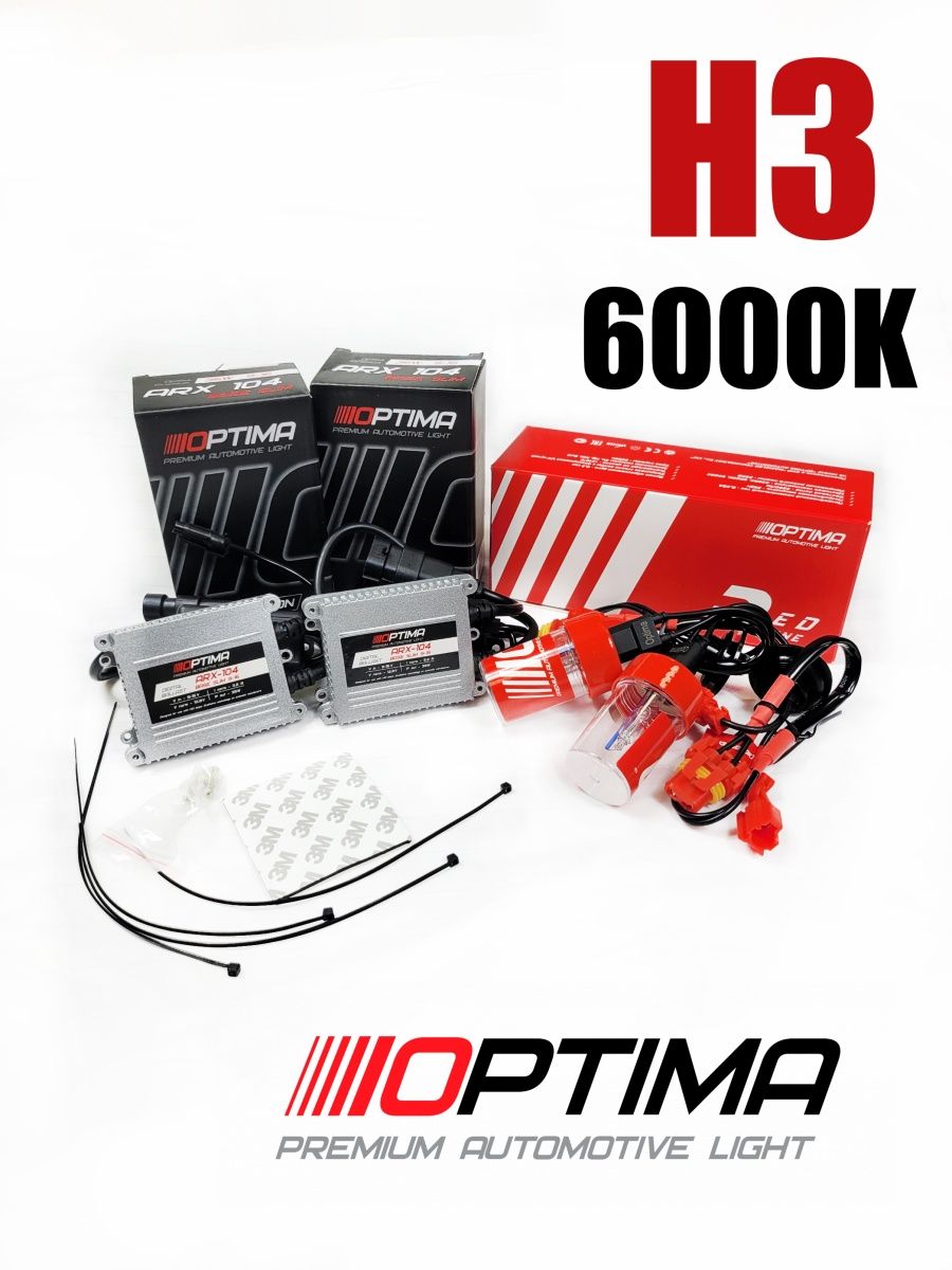 Комплект Ксенона Optima H3 6000k Red Line Slim 35W