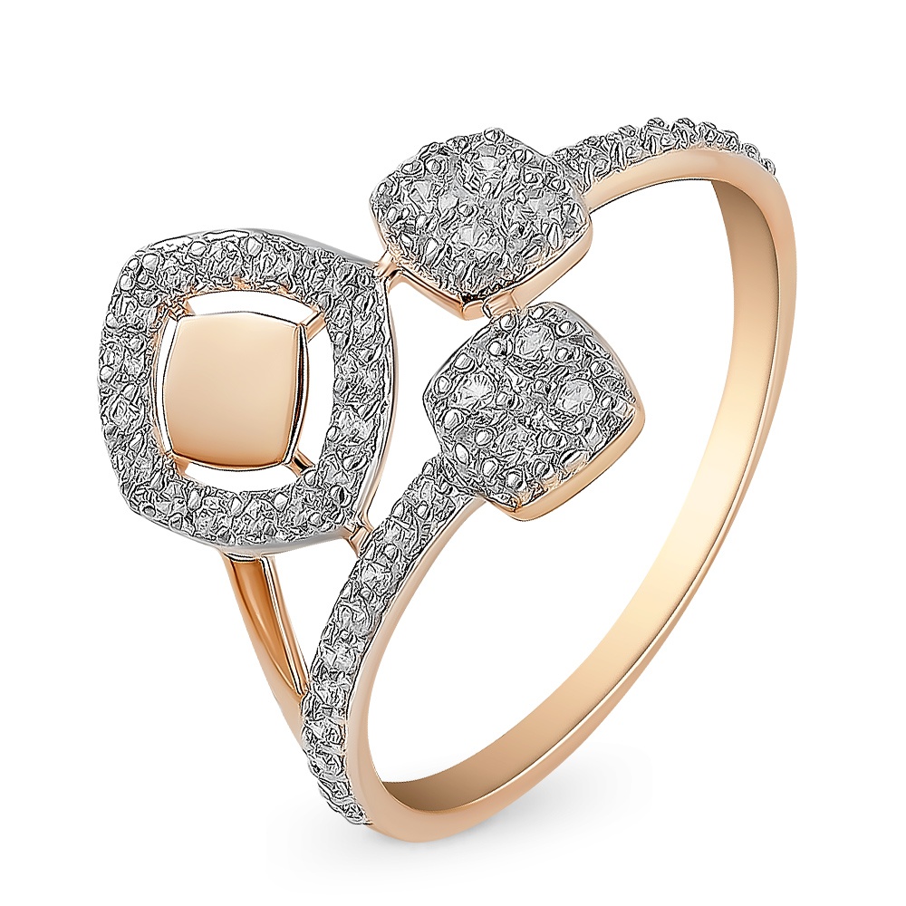 

Кольцо женское из красного золота с фианитом 585Gold 301011296, р, 301011296