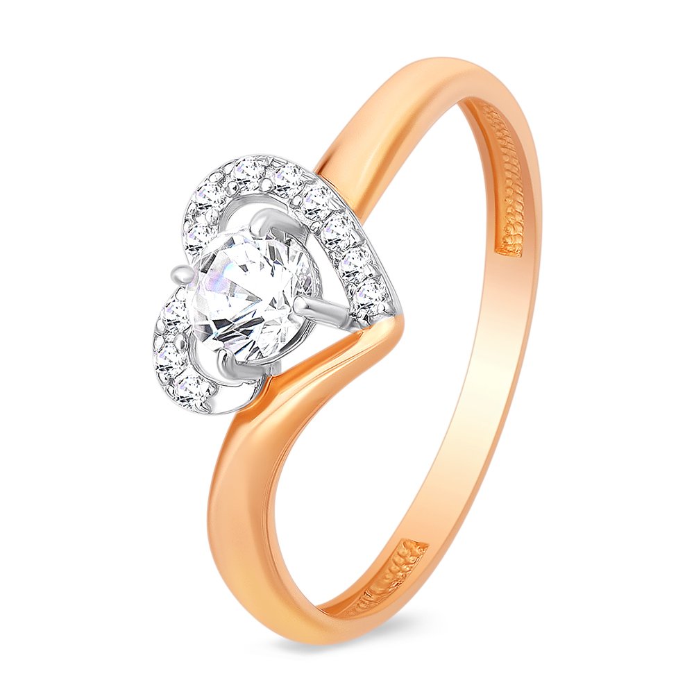

Кольцо женское из красного золота с фианитом 585Gold 301010266, р, 301010266