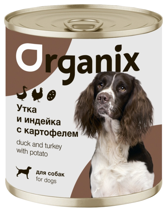 

Консервы для собак Organix утка, индейка, картофель, 13шт по 400г