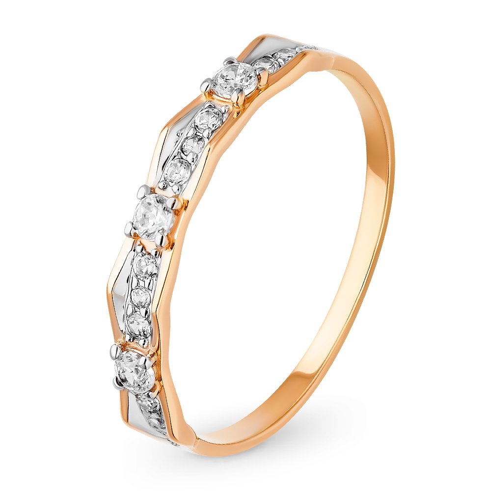 

Кольцо женское из красного золота с фианитом 585Gold 301011091, р, 301011091