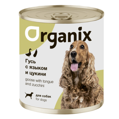 фото Консервы для собак organix, рагу из гуся с языком и цуккини, 0,1 кг, 26 шт