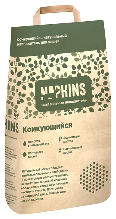 фото Наполнитель комкующийся napkins, 12 кг