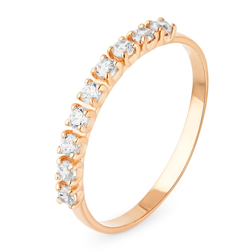 

Кольцо женское из красного золота с фианитом 585Gold 301011075, р, 301011075