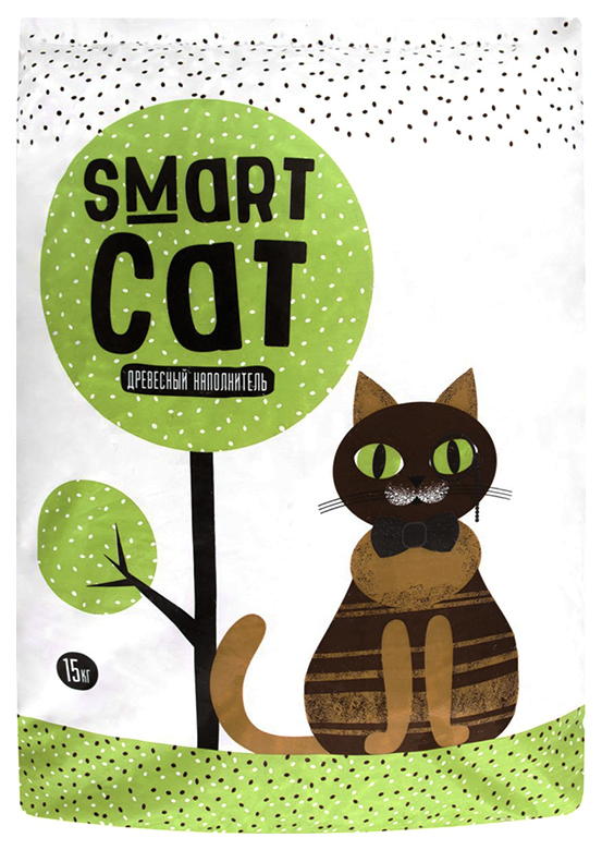 фото Наполнитель древесный smart cat, 15 кг